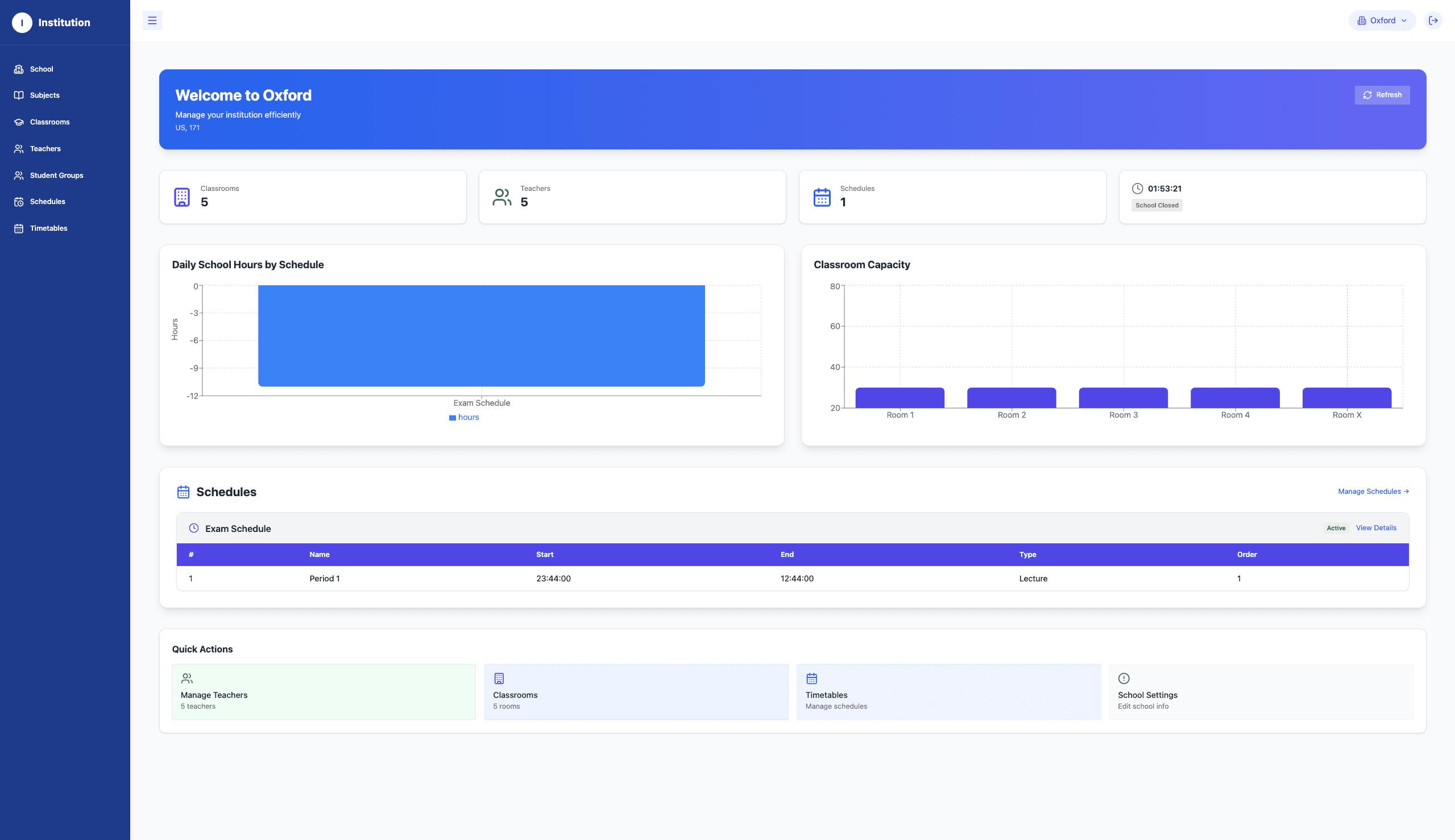 Institute Management System screenshot 1